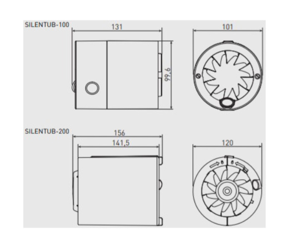 Silentube-100 - Kanaalventilator Ø100 101m³/h